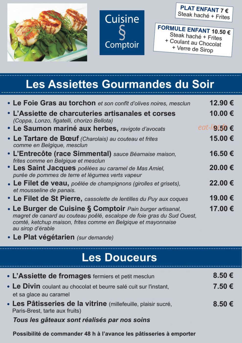 Cuisine § Comptoir — carte page 6