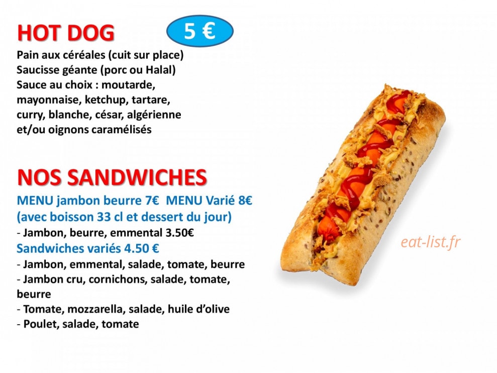 Dél'ices & vous — carte page 1