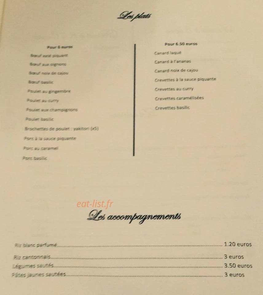 Délices d'Asie — carte page 3