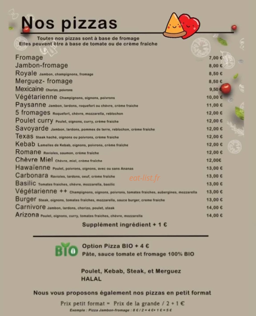 Enjoy food — carte page 1