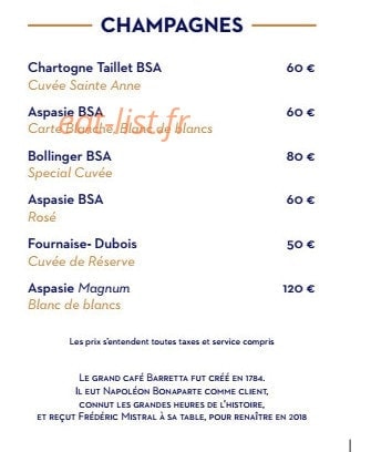 Grand Café Barretta — carte page 13