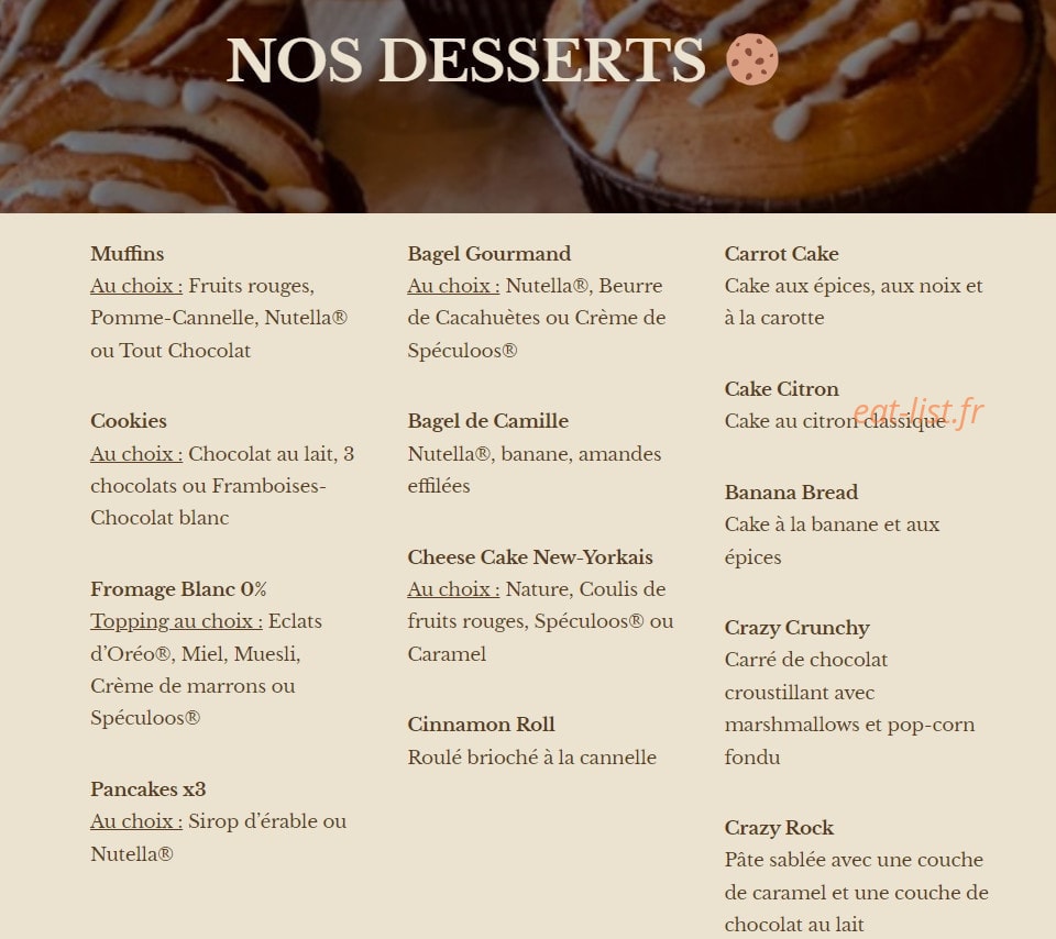 Green Bagel Café — carte page 3
