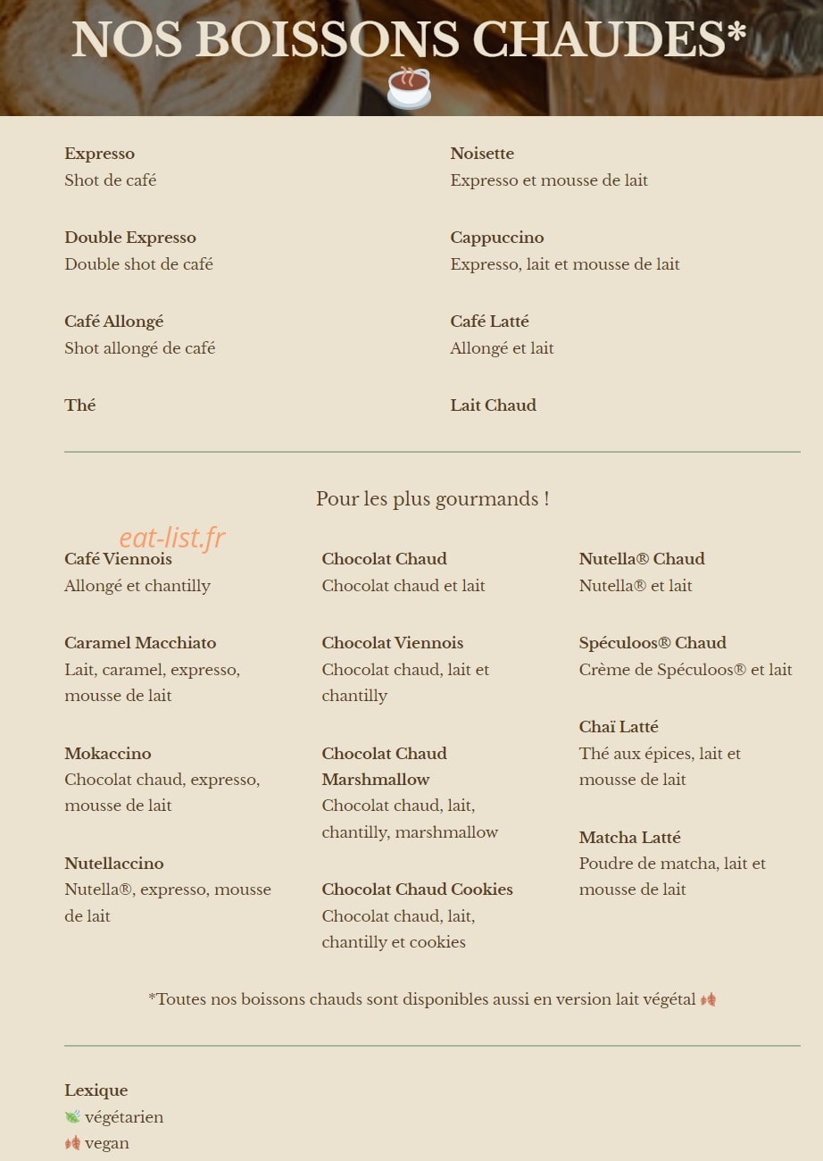 Green Bagel Café — carte page 7