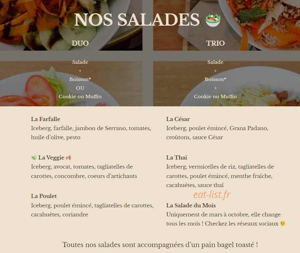 Green Bagel Café — carte page 2