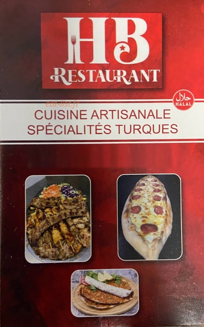 HB Restaurant — carte page 1