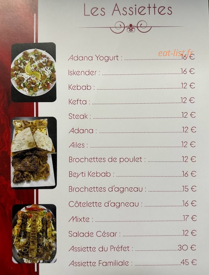 HB Restaurant — carte page 2