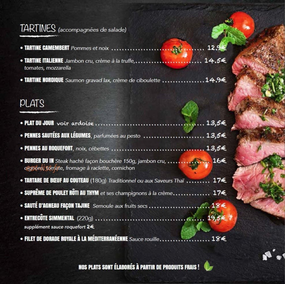 In et Off café — carte page 2
