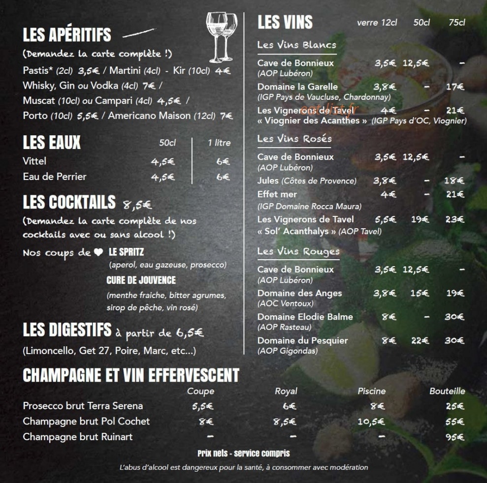 In et Off café — carte page 4