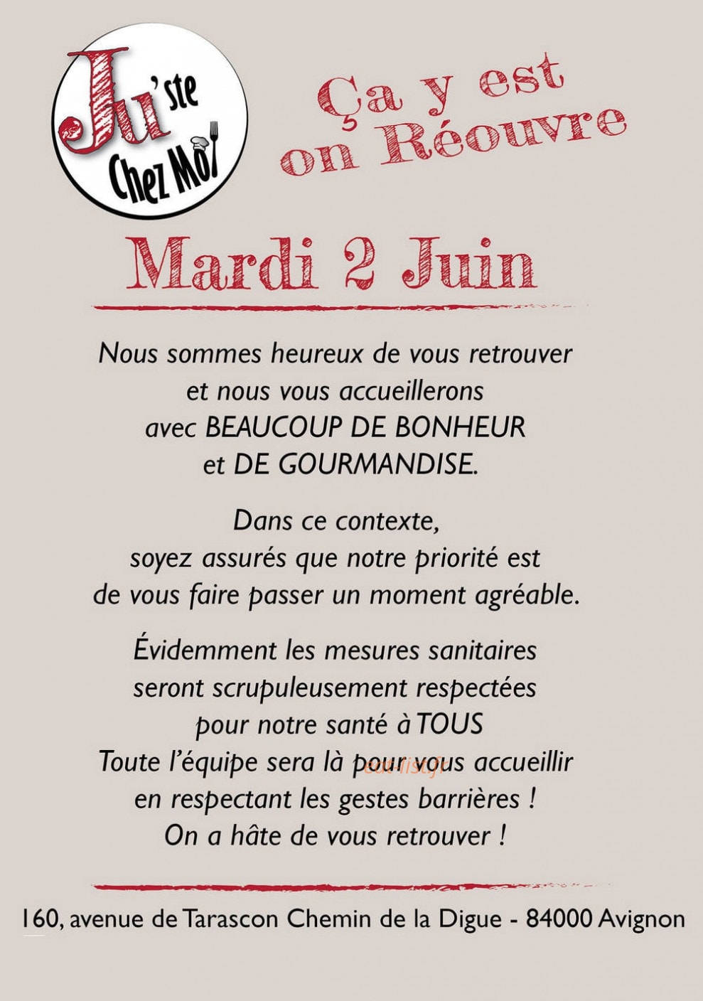 Ju'ste Chez Moi — carte page 1