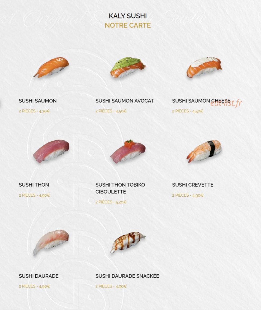 Kaly Sushi — carte page 10