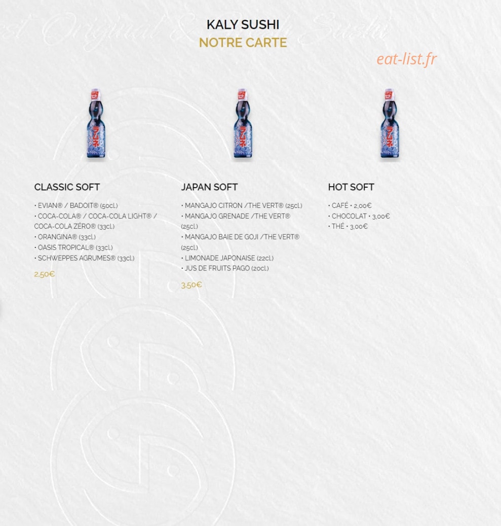 Kaly Sushi — carte page 17