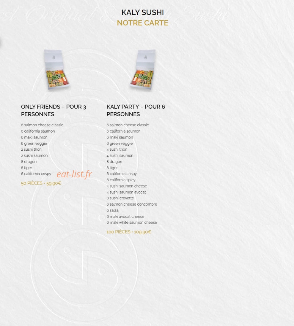Kaly Sushi — carte page 3