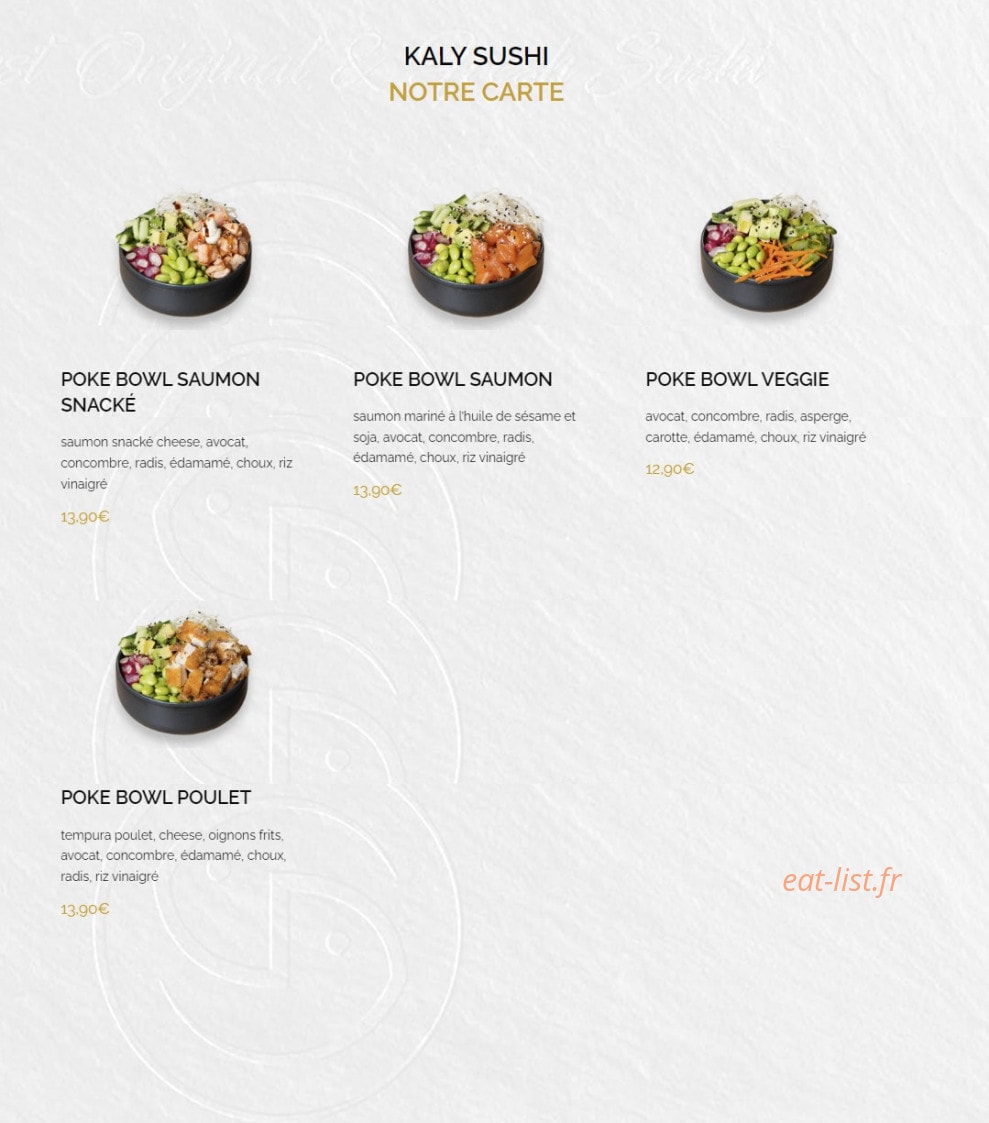 Kaly Sushi — carte page 5
