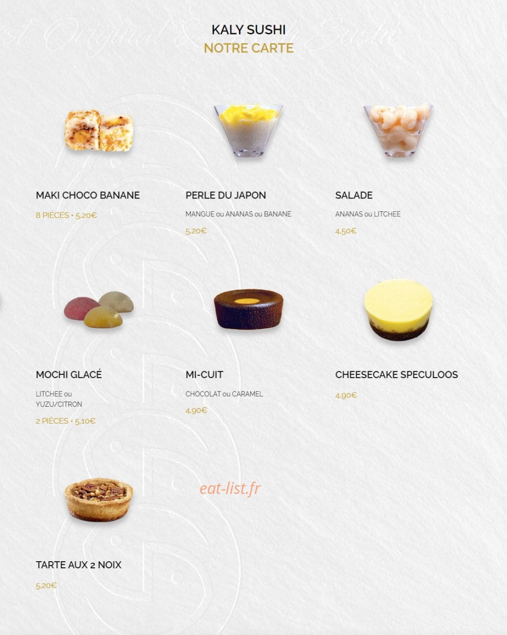 Kaly Sushi — carte page 16