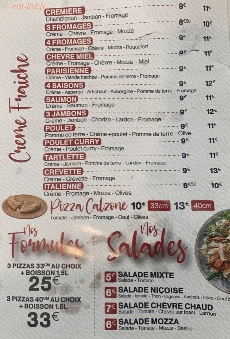 King pizza — carte page 2