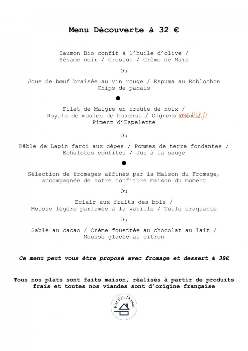 L'Agape — carte page 2