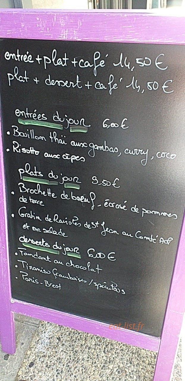 L'Atelier de Belinda — carte page 1