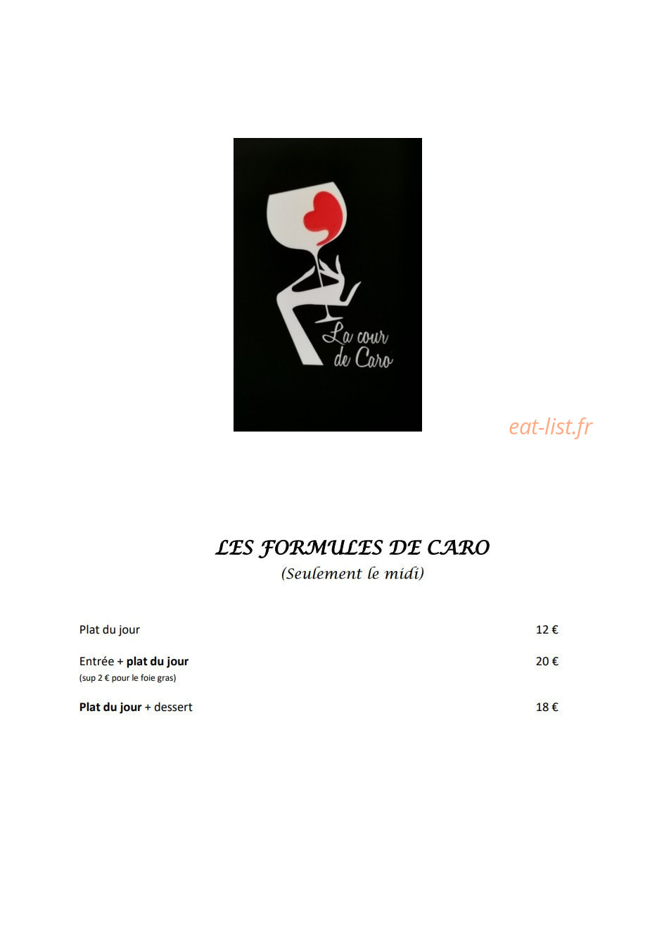 La Cour De Caro — carte page 2