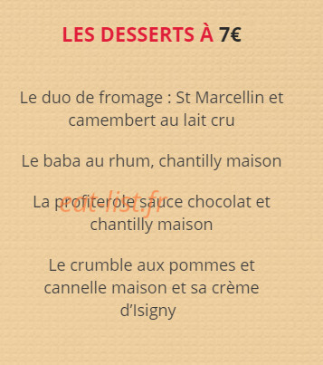 La Cuisine des Copains — carte page 3