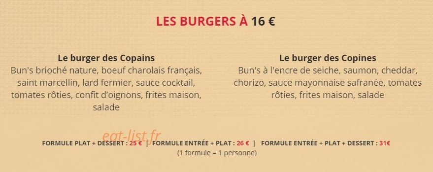 La Cuisine des Copains — carte page 4