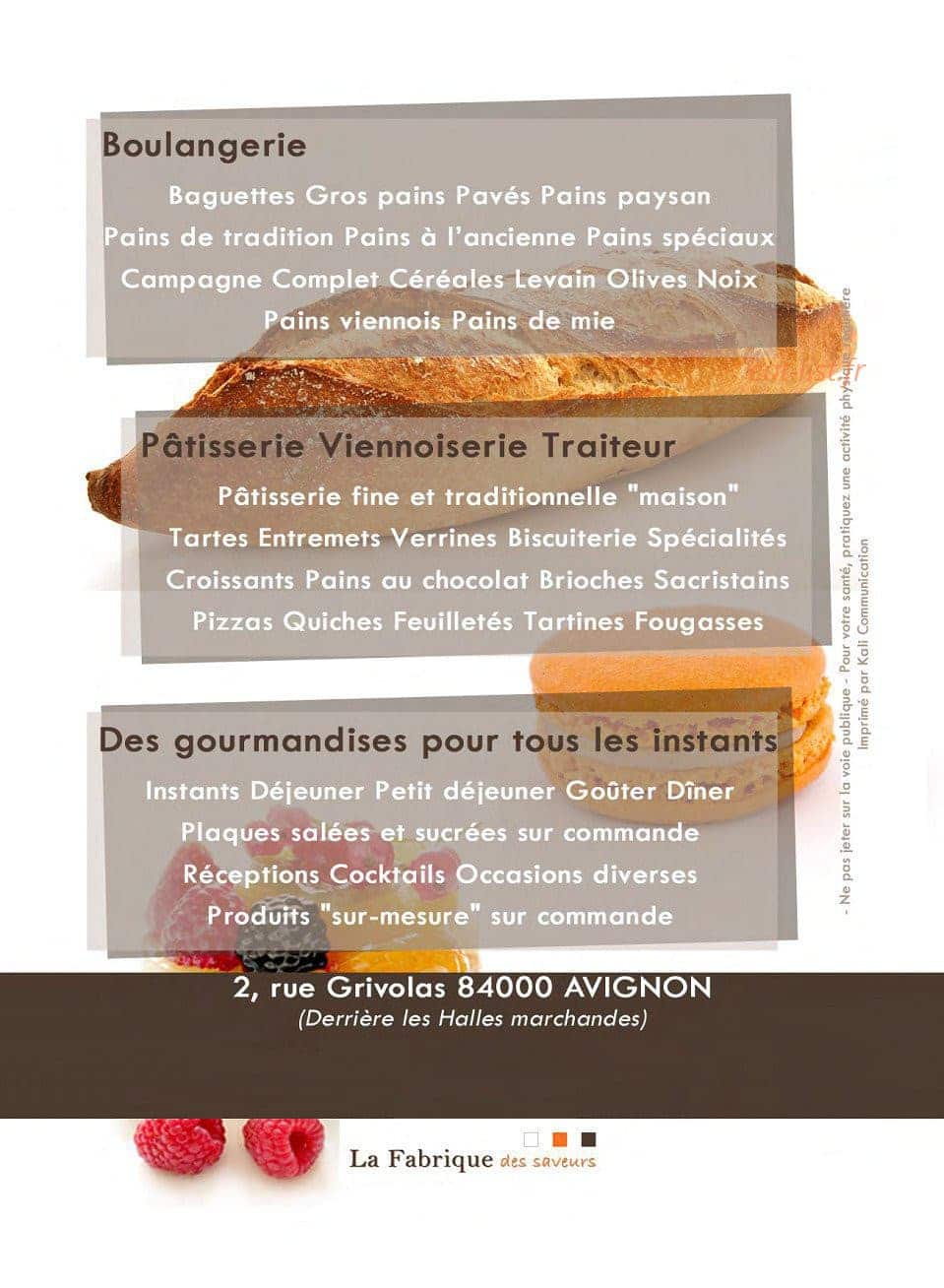 La Fabrique des Saveurs — carte page 2