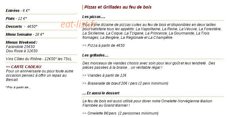 Le Bercail — carte page 1