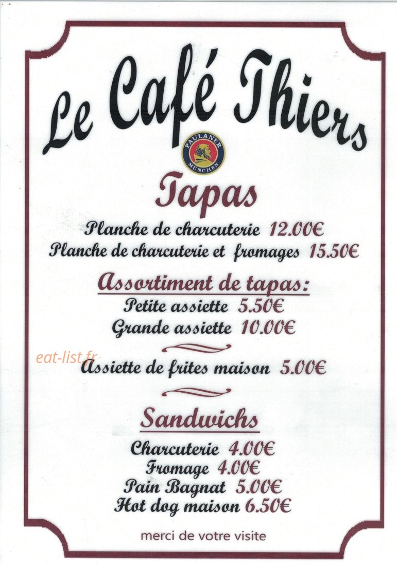 Le café'thiers — carte page 5