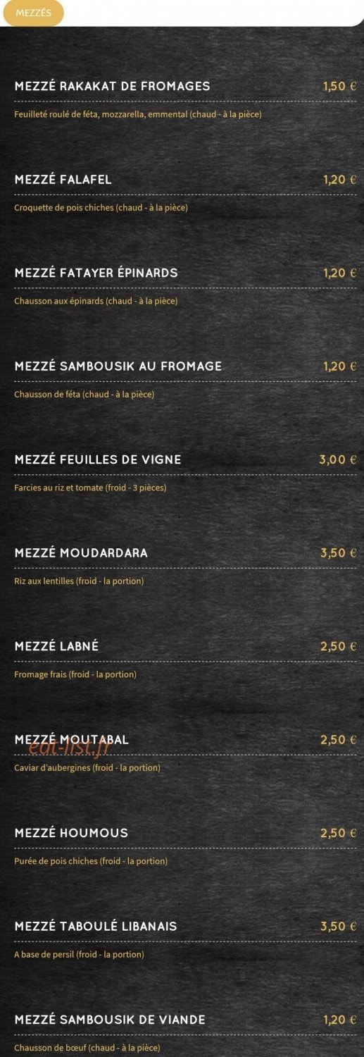 Le Gourmet Libanais — carte page 8