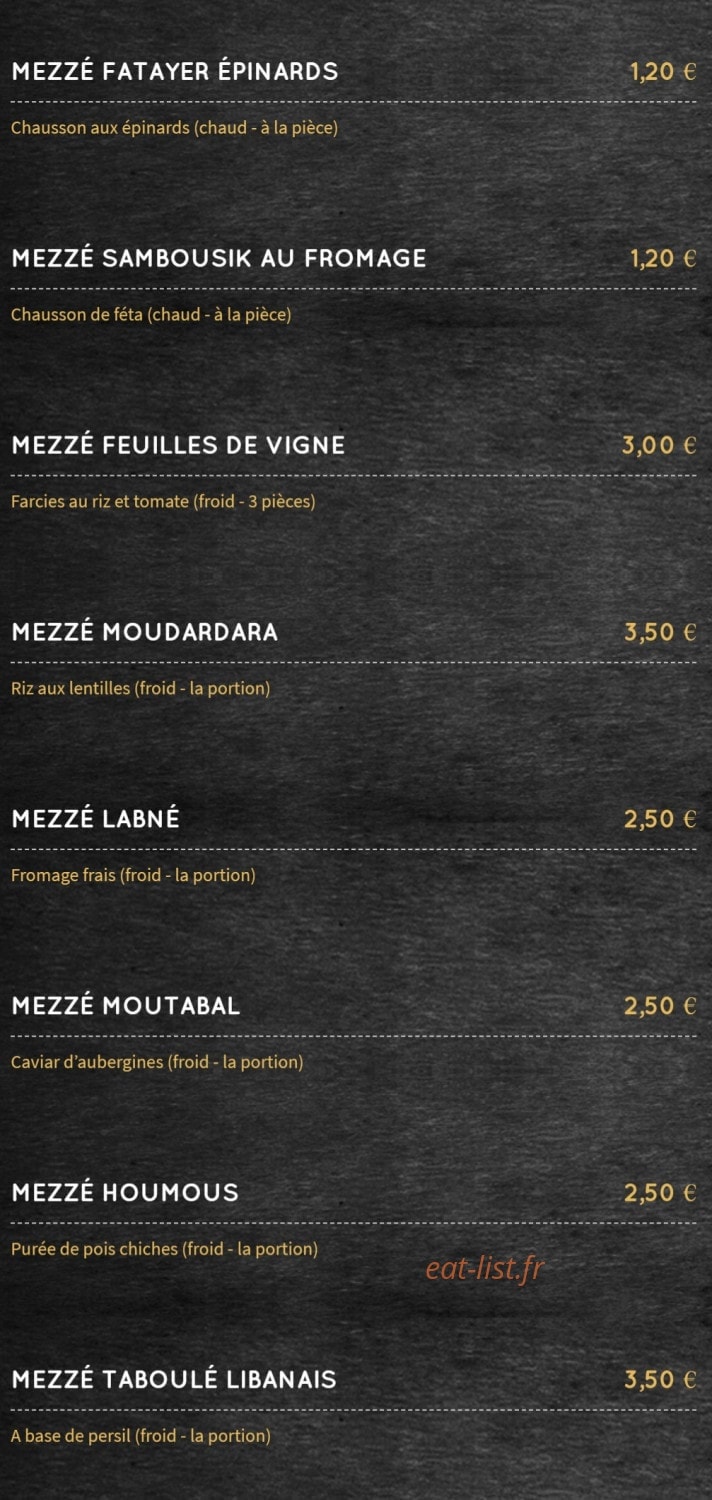 Le Gourmet Libanais — carte page 5
