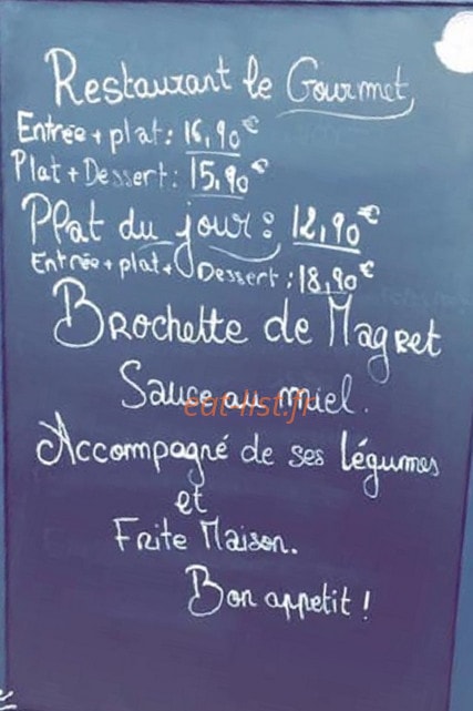 Le Gourmet — carte page 1