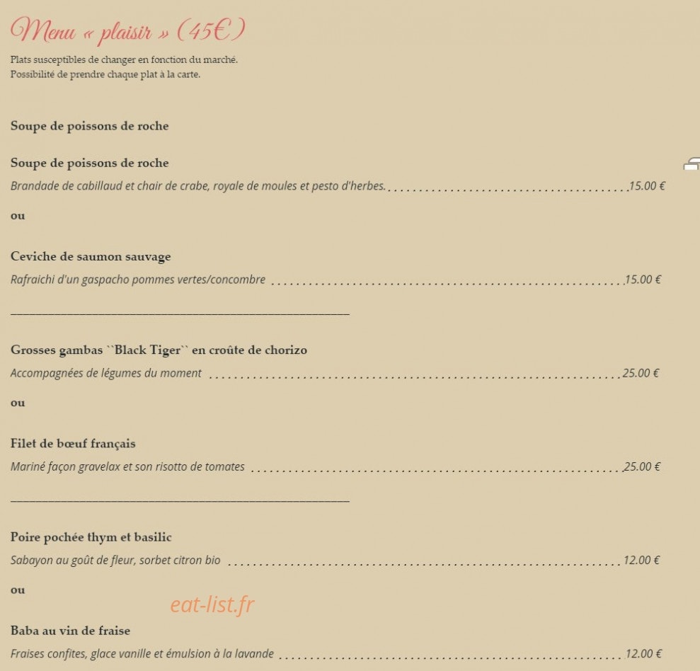 Le goût du jour — carte page 3
