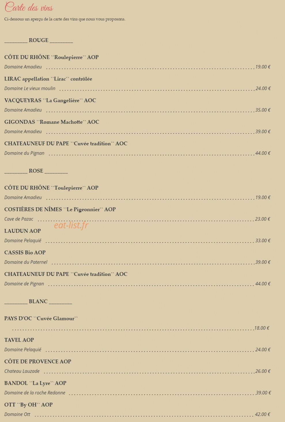 Le goût du jour — carte page 6