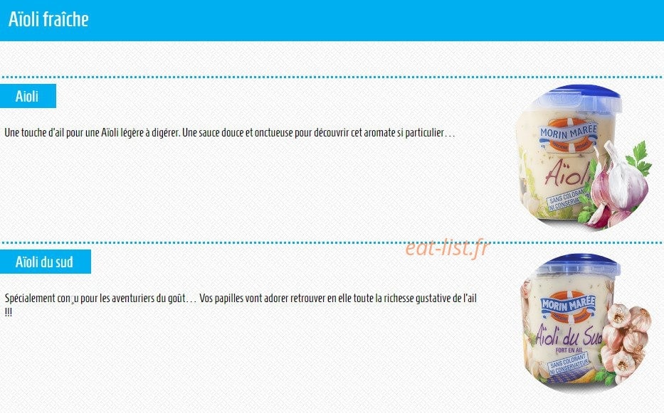 Carte et menu de Le jardin des coquillages à Avignon — Les aïlis fraîches