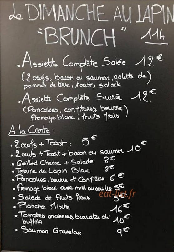 Le Lapin Blanc — carte page 1