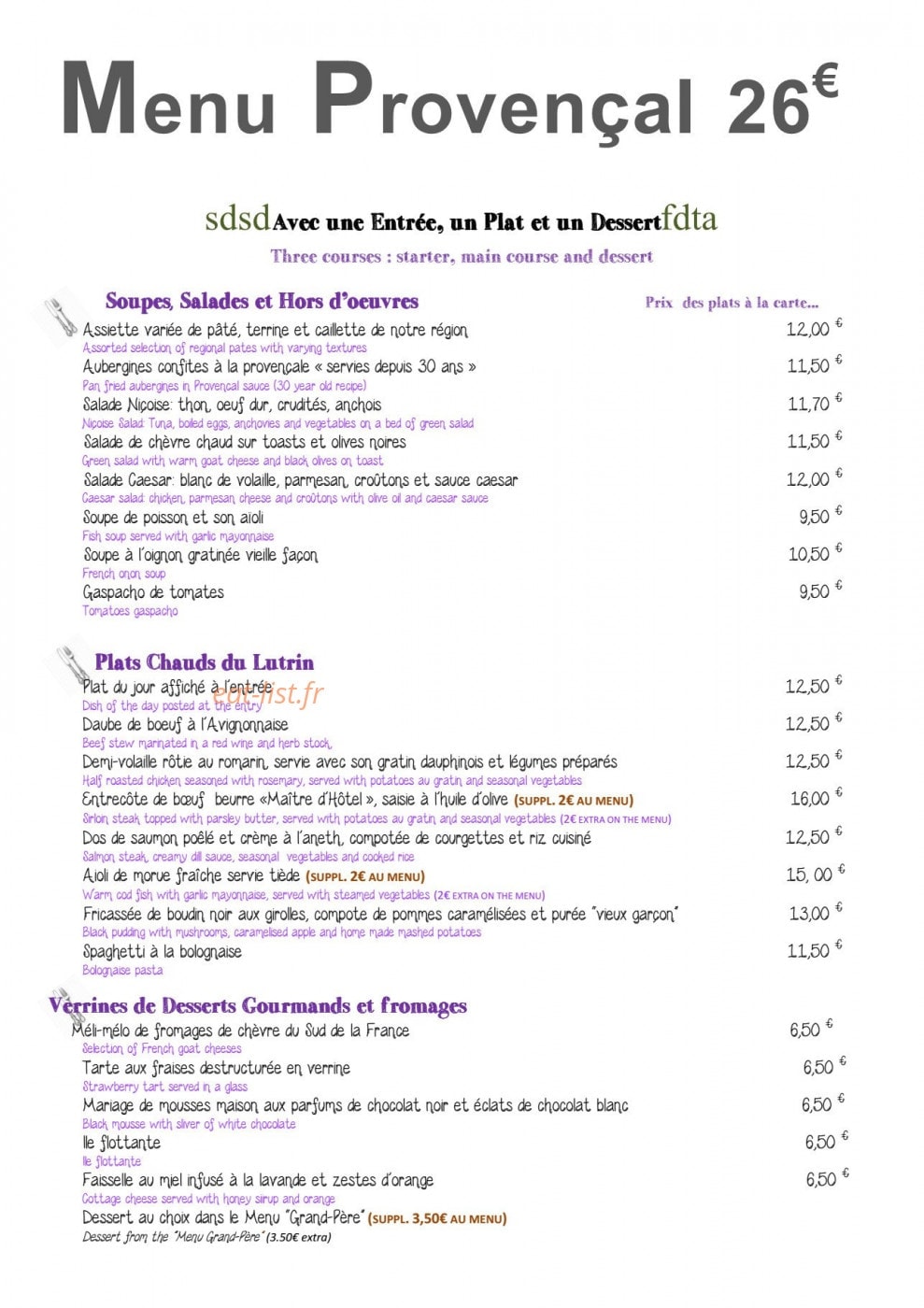 Le Lutrin — carte page 1