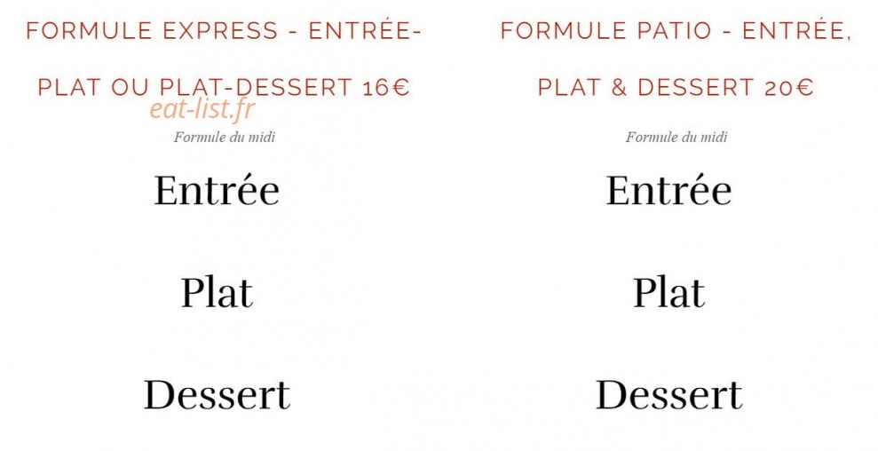 Le Patio — carte page 1