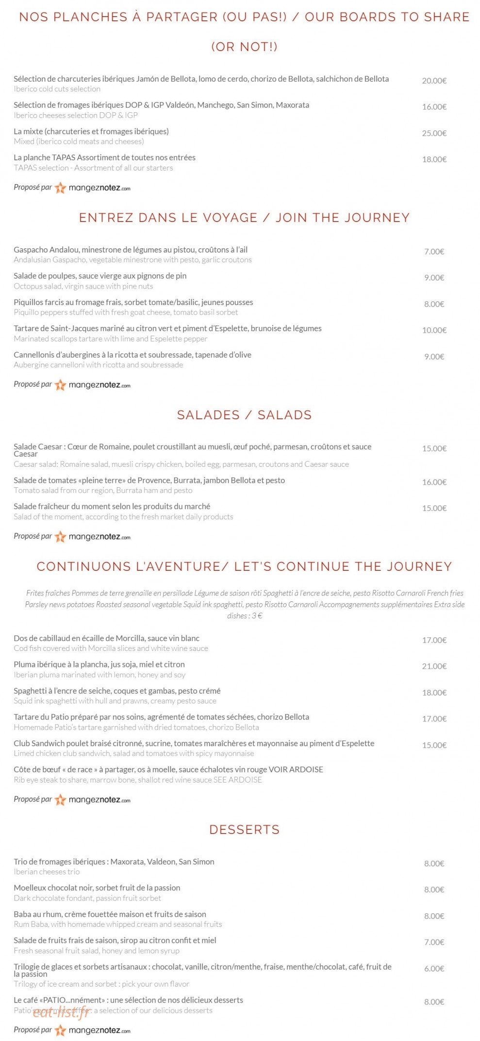Le Patio — carte page 4