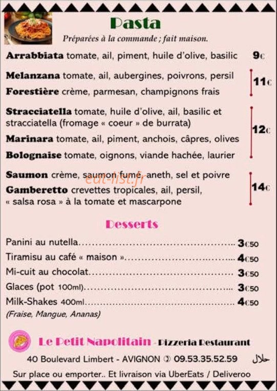 Le Petit Napolitain — carte page 2