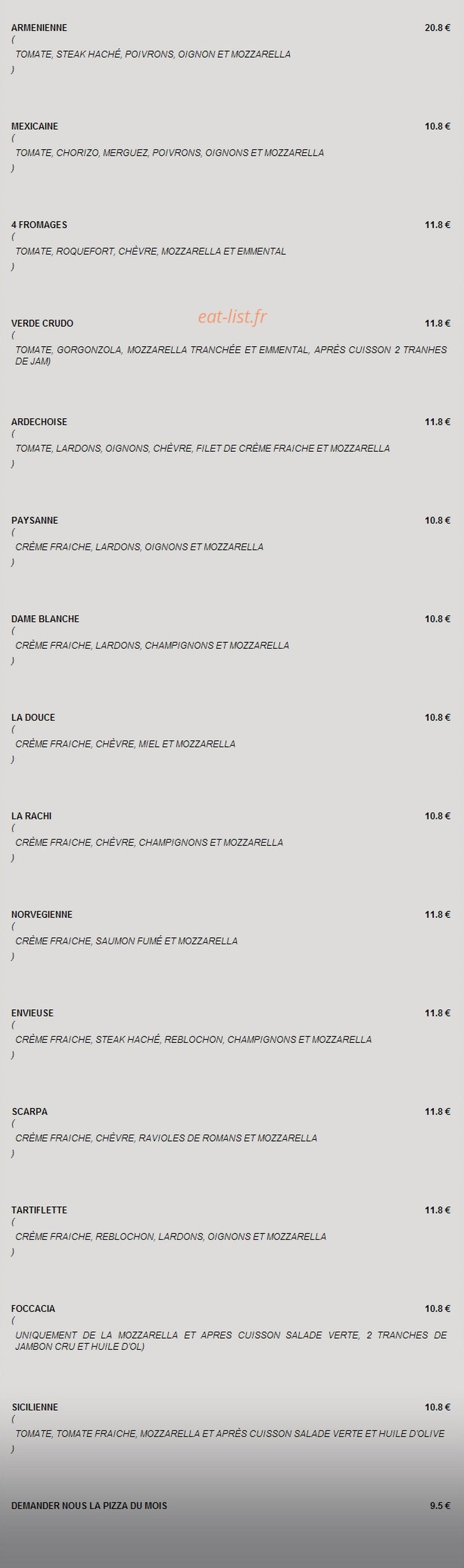 Le Pili restaurant — carte page 5