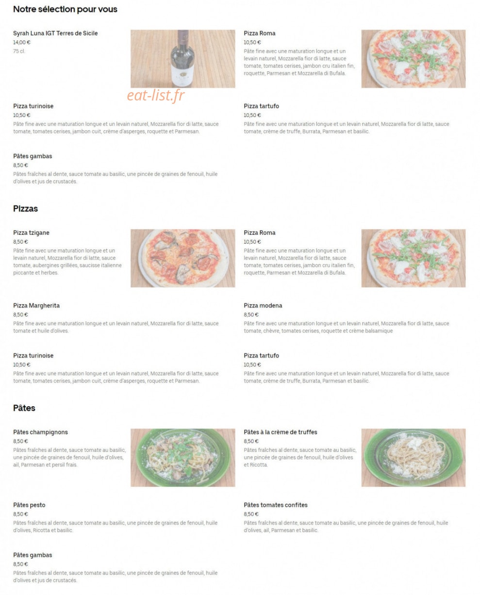 Le Ristretto — carte page 1