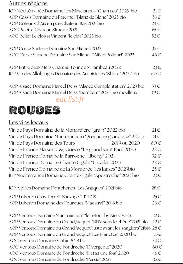 Le trinquet des carmes — carte page 5