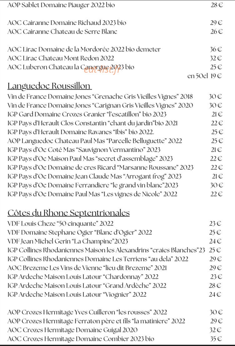 Le trinquet des carmes — carte page 3