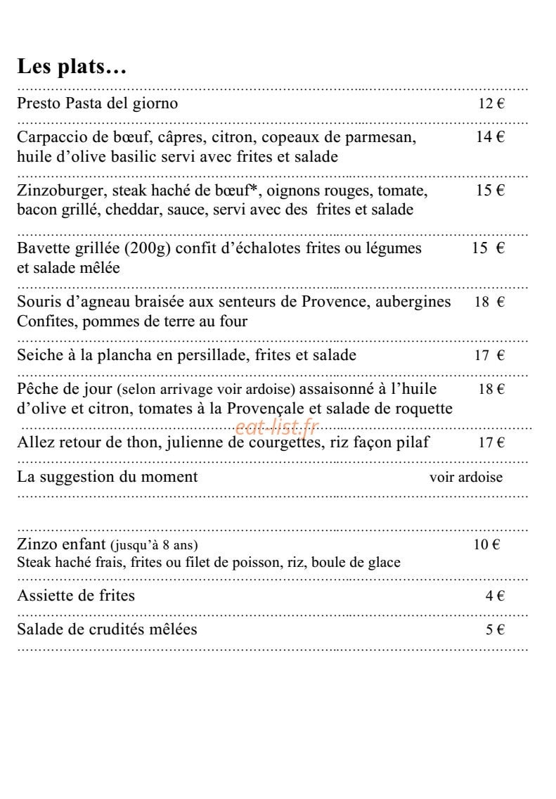 Le zinzolin — carte page 2