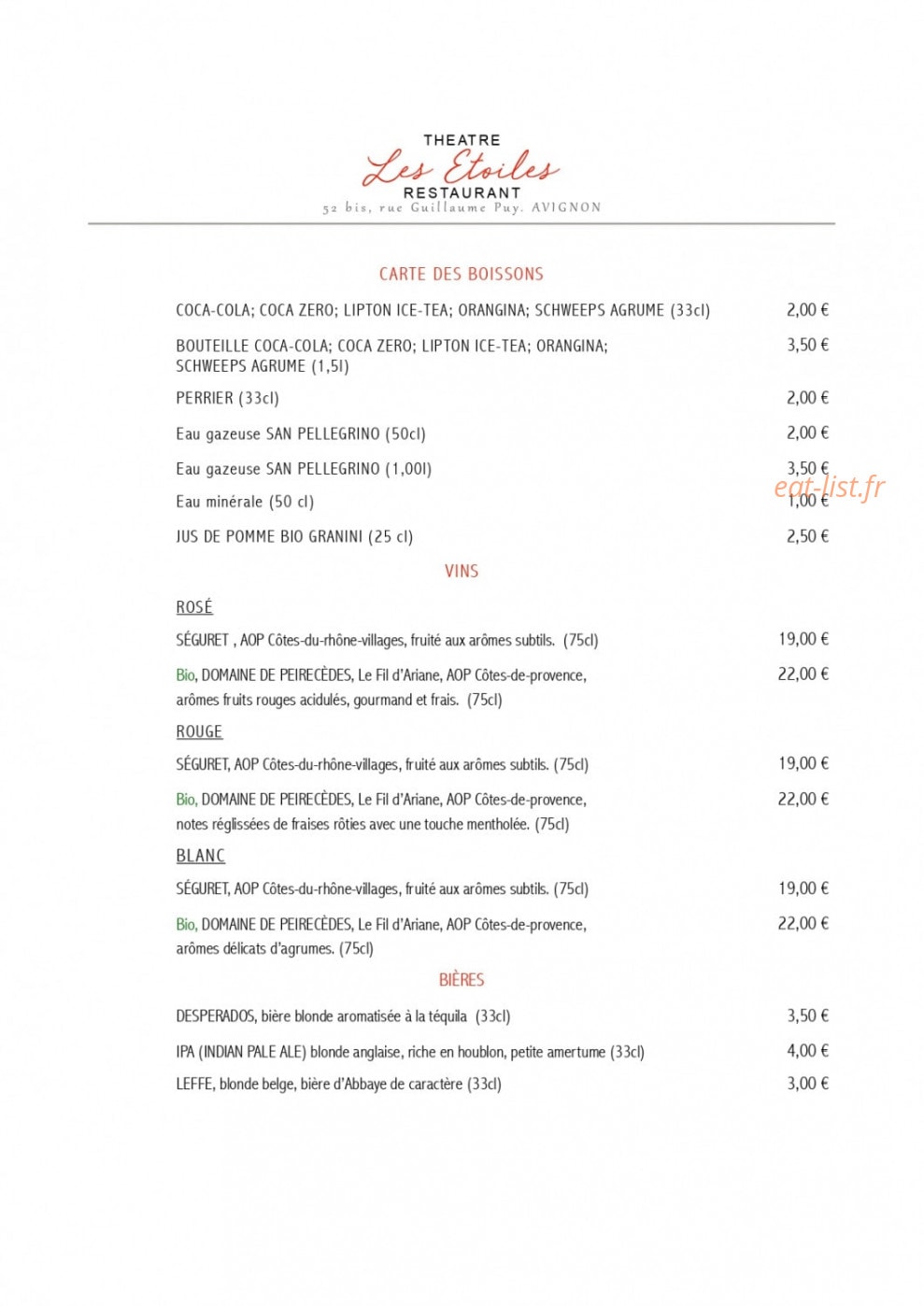 Les Etoiles — carte page 4