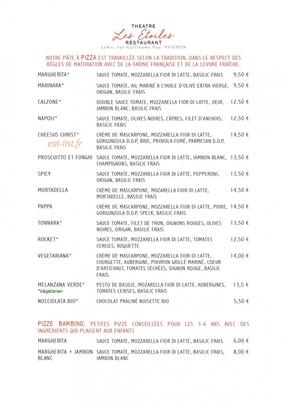 Les Etoiles — carte page 2
