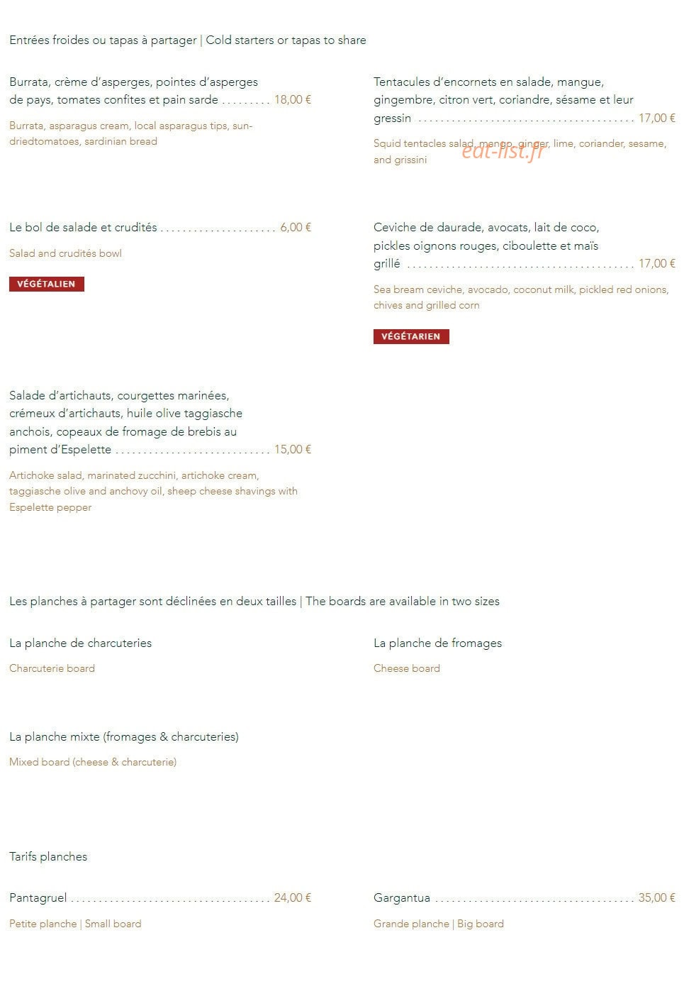 Les Gustaves — carte page 1