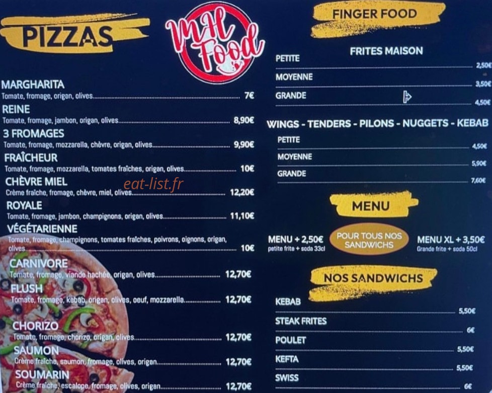 M.H Food — carte page 1