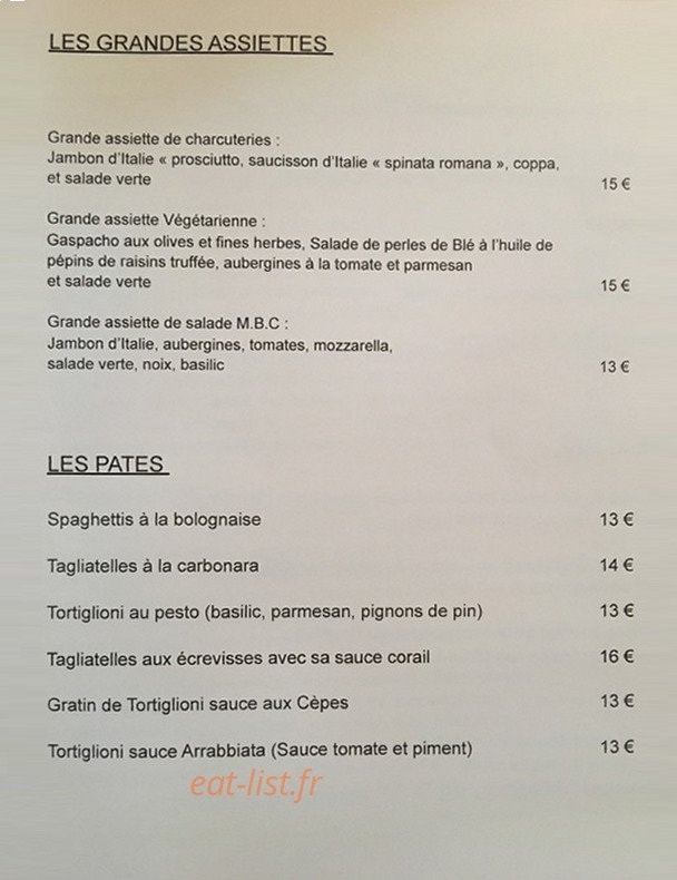 Ma Belle Cuisine — carte page 11