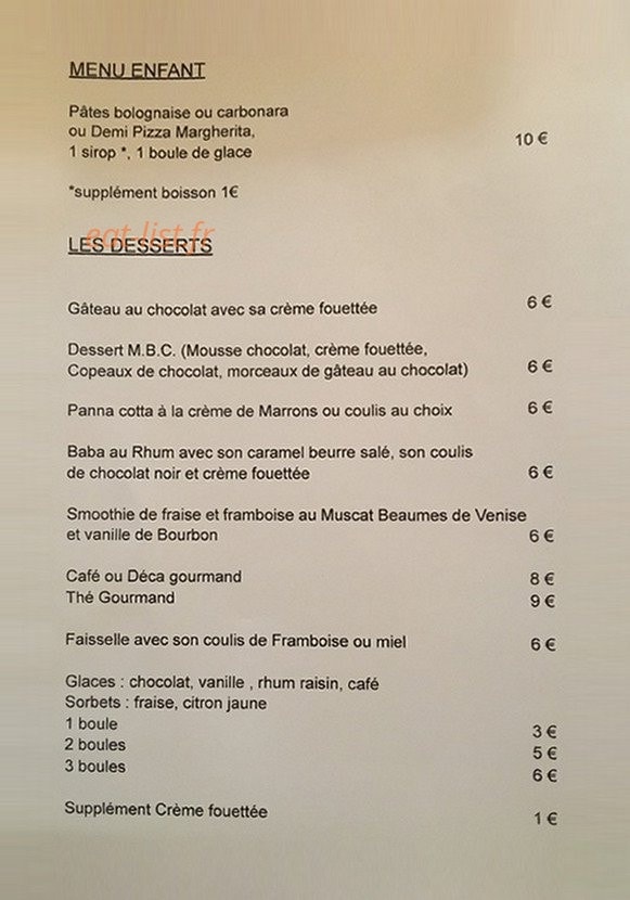 Ma Belle Cuisine — carte page 7