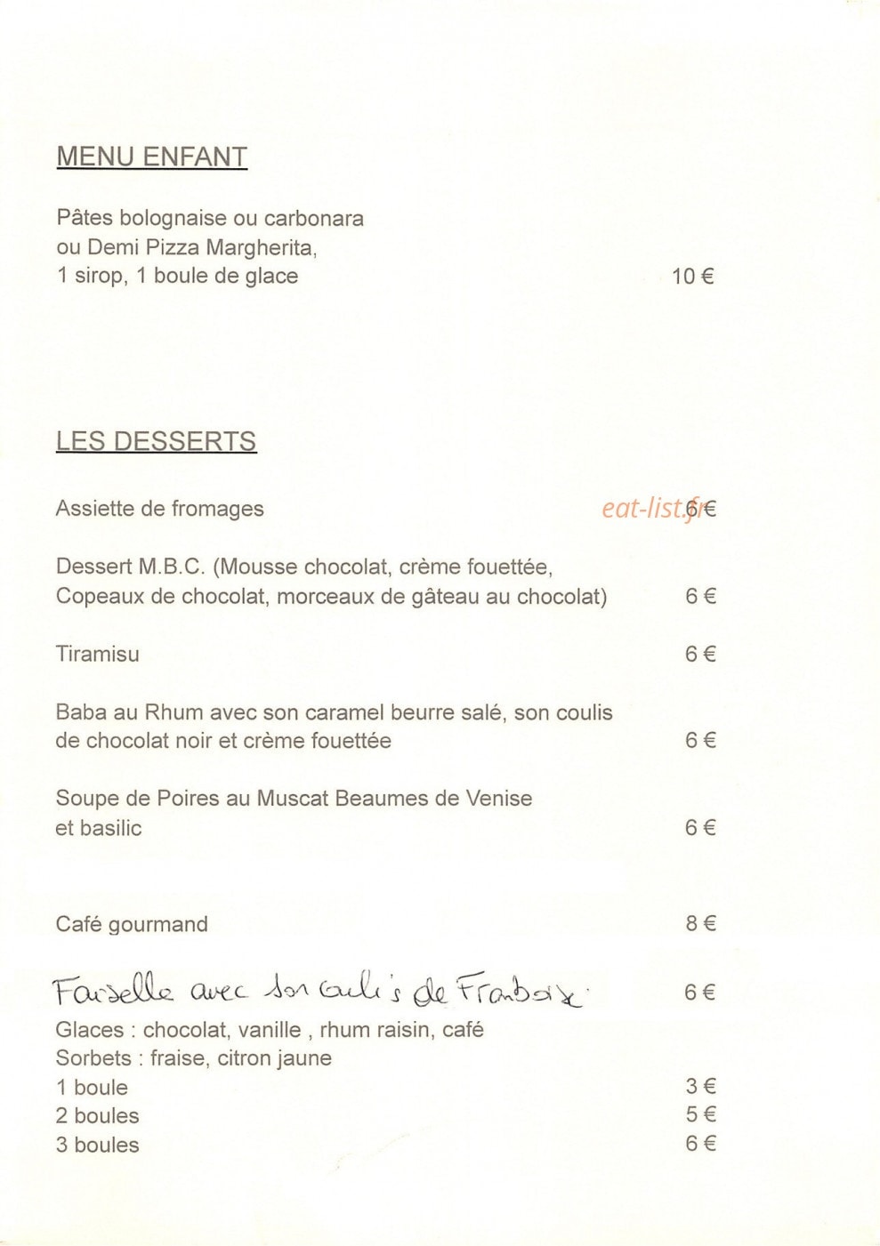 Ma Belle Cuisine — carte page 6